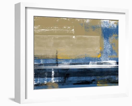 Abstract Biege and Blue-Alma Levine-Framed Art Print