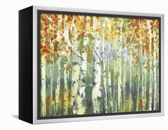 Abstract Birch Trees Warm-Marietta Cohen Art and Design-Framed Premier Image Canvas