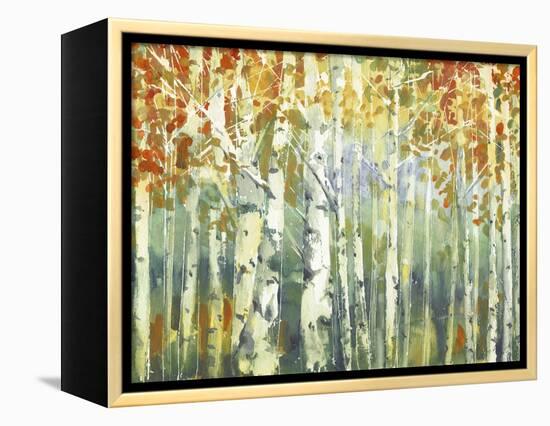 Abstract Birch Trees Warm-Marietta Cohen Art and Design-Framed Premier Image Canvas