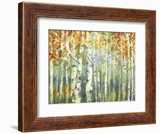 Abstract Birch Trees Warm-Marietta Cohen Art and Design-Framed Premium Giclee Print