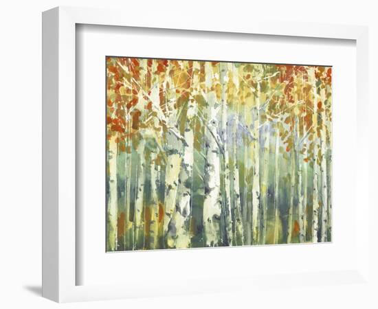 Abstract Birch Trees Warm-Marietta Cohen Art and Design-Framed Premium Giclee Print