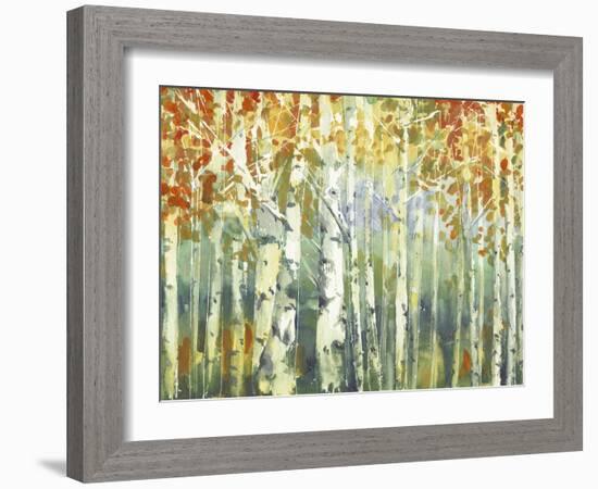 Abstract Birch Trees Warm-Marietta Cohen Art and Design-Framed Giclee Print