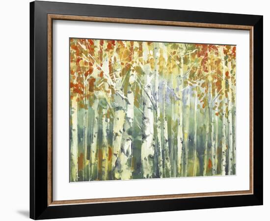 Abstract Birch Trees Warm-Marietta Cohen Art and Design-Framed Giclee Print