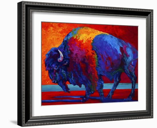 Abstract Bison-Marion Rose-Framed Giclee Print