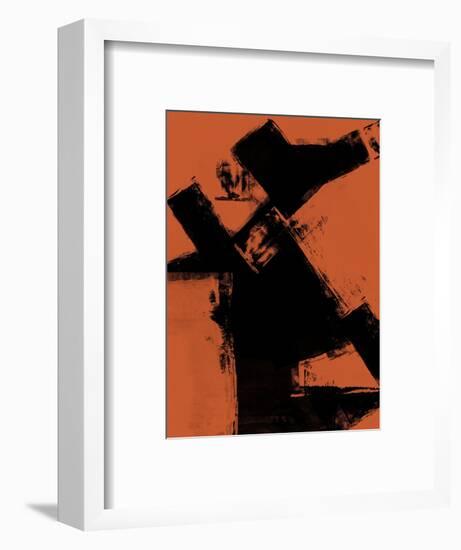 Abstract Black and Brown Study-Robert Hilton-Framed Art Print