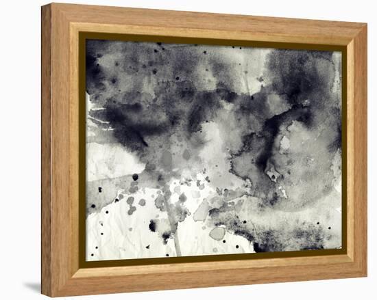 Abstract Black And White Ink Background-run4it-Framed Stretched Canvas