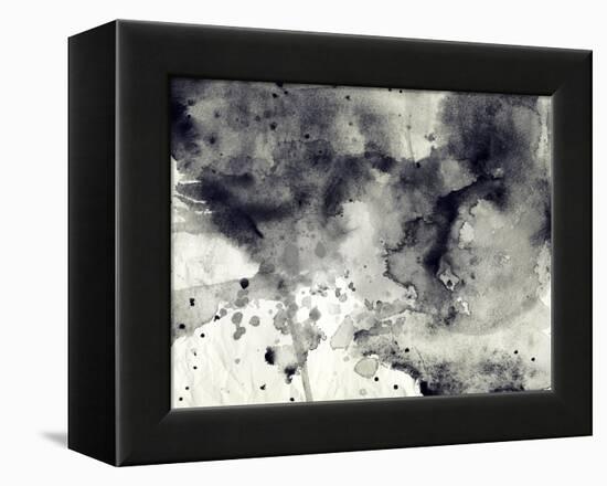 Abstract Black And White Ink Background-run4it-Framed Stretched Canvas