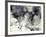 Abstract Black And White Ink Background-run4it-Framed Art Print