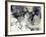 Abstract Black And White Ink Background-run4it-Framed Art Print