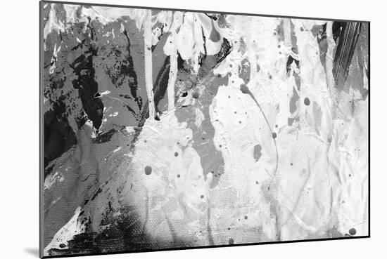 Abstract Black And White Ink Painting On Grunge Paper Texture - Artistic Stylish Background-run4it-Mounted Art Print