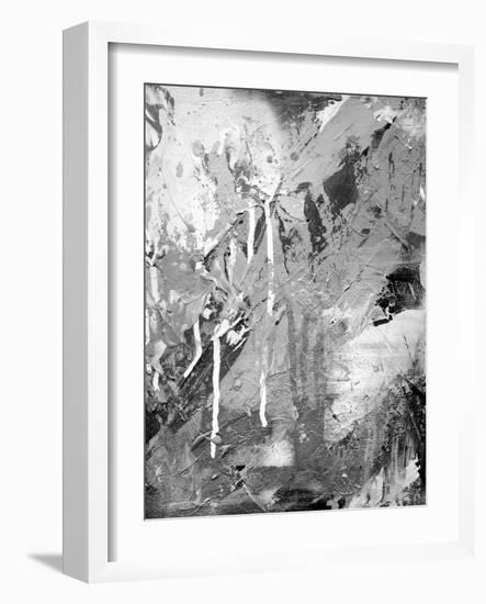 Abstract Black And White Ink Painting On Grunge Paper Texture - Artistic Stylish Background-run4it-Framed Art Print