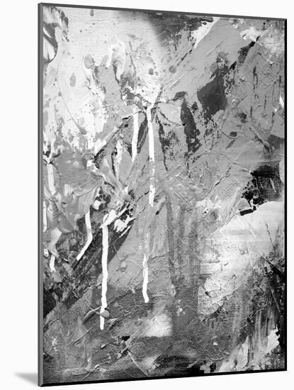 Abstract Black And White Ink Painting On Grunge Paper Texture - Artistic Stylish Background-run4it-Mounted Art Print