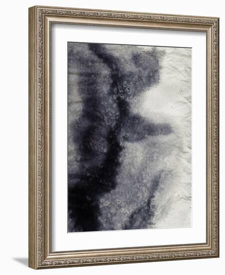 Abstract Black And White Ink Painting On Grunge Paper Texture - Artistic Stylish Background-run4it-Framed Art Print