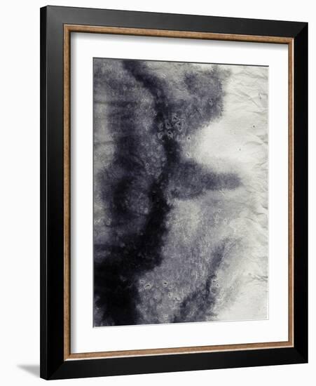 Abstract Black And White Ink Painting On Grunge Paper Texture - Artistic Stylish Background-run4it-Framed Art Print