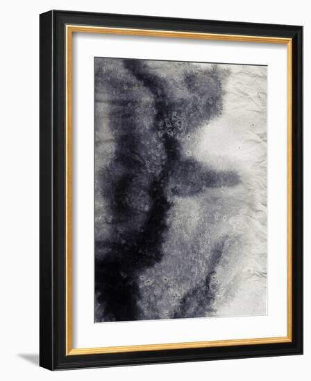 Abstract Black And White Ink Painting On Grunge Paper Texture - Artistic Stylish Background-run4it-Framed Art Print
