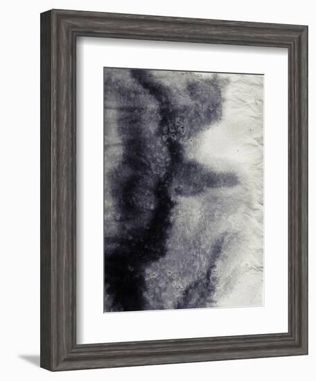 Abstract Black And White Ink Painting On Grunge Paper Texture - Artistic Stylish Background-run4it-Framed Art Print