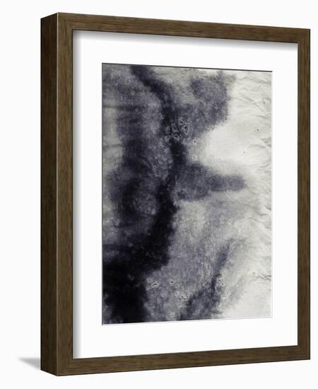 Abstract Black And White Ink Painting On Grunge Paper Texture - Artistic Stylish Background-run4it-Framed Art Print