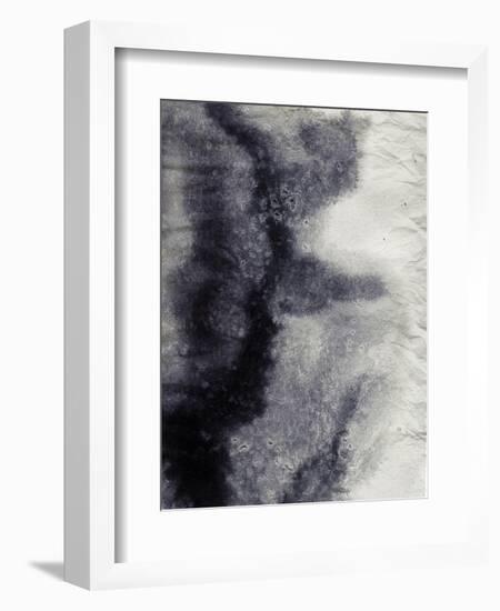 Abstract Black And White Ink Painting On Grunge Paper Texture - Artistic Stylish Background-run4it-Framed Art Print