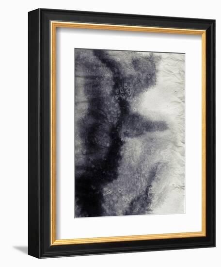 Abstract Black And White Ink Painting On Grunge Paper Texture - Artistic Stylish Background-run4it-Framed Art Print