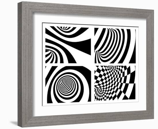 Abstract - Black And White-frenta-Framed Art Print