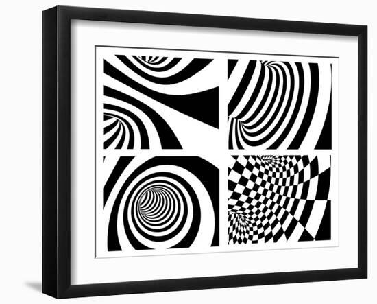 Abstract - Black And White-frenta-Framed Art Print