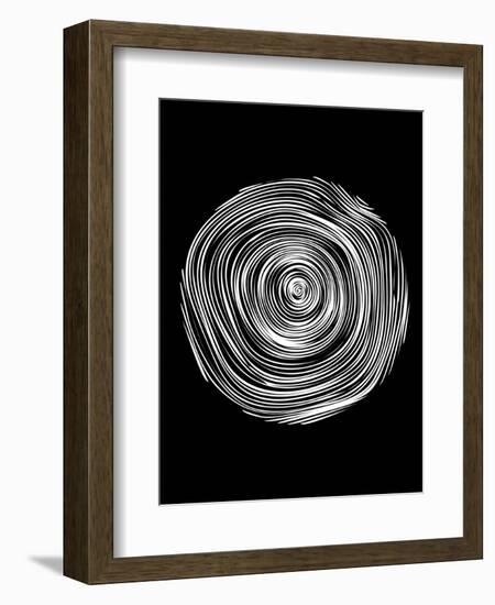 Abstract Black Circle Pattern V-Eline Isaksen-Framed Art Print