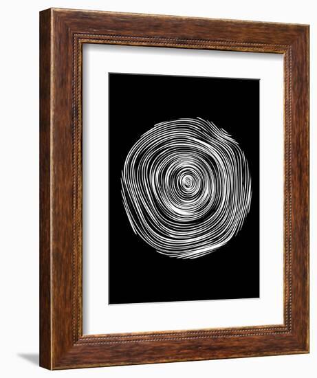 Abstract Black Circle Pattern V-Eline Isaksen-Framed Art Print