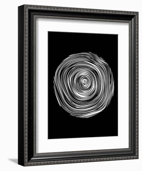 Abstract Black Circle Pattern V-Eline Isaksen-Framed Art Print