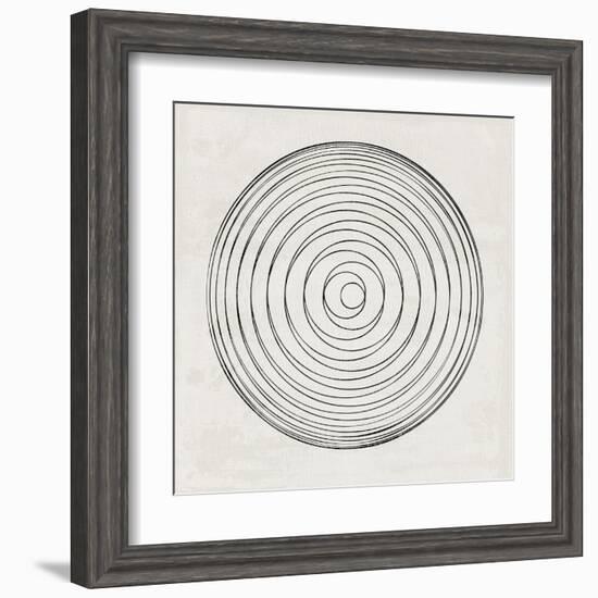 Abstract Black Circular Lines-Eline Isaksen-Framed Art Print