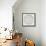 Abstract Black Circular Lines-Eline Isaksen-Framed Stretched Canvas displayed on a wall