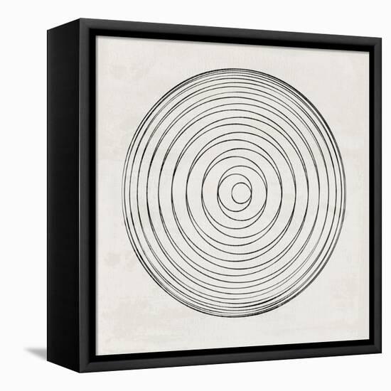 Abstract Black Circular Lines-Eline Isaksen-Framed Stretched Canvas