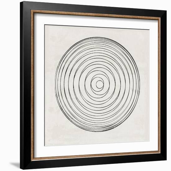 Abstract Black Circular Lines-Eline Isaksen-Framed Art Print