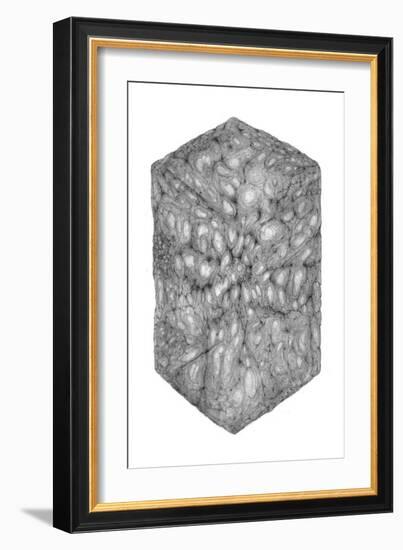 Abstract Black Hexagon Room-Ryuichirou Motomura-Framed Art Print