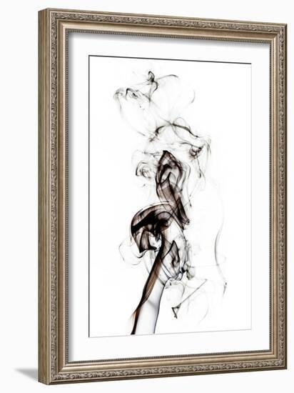 Abstract Black Smoke - Seahorse-Philippe HUGONNARD-Framed Art Print