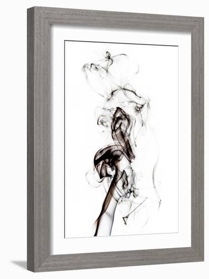 Abstract Black Smoke - Seahorse-Philippe HUGONNARD-Framed Art Print