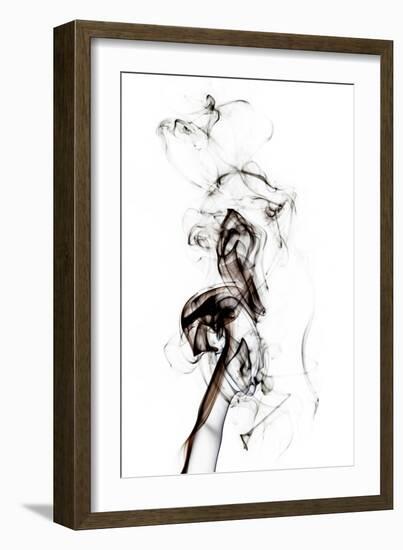 Abstract Black Smoke - Seahorse-Philippe HUGONNARD-Framed Art Print