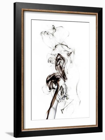 Abstract Black Smoke - Seahorse-Philippe HUGONNARD-Framed Art Print