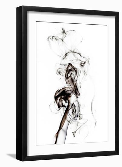 Abstract Black Smoke - Seahorse-Philippe HUGONNARD-Framed Art Print