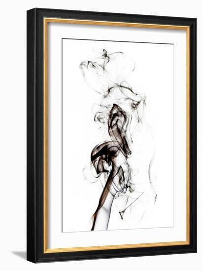 Abstract Black Smoke - Seahorse-Philippe HUGONNARD-Framed Art Print