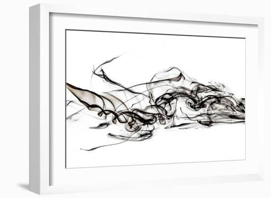 Abstract Black Smoke - Shark-Philippe HUGONNARD-Framed Art Print