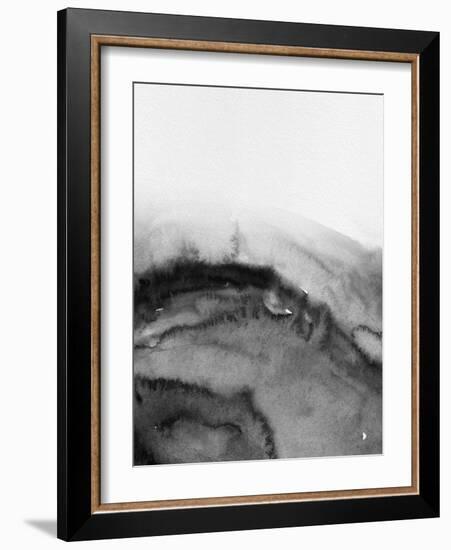 Abstract Black Watercolor-Hallie Clausen-Framed Art Print