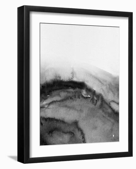 Abstract Black Watercolor-Hallie Clausen-Framed Art Print