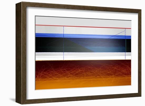 Abstract Blue and Bright Brown-NaxArt-Framed Art Print