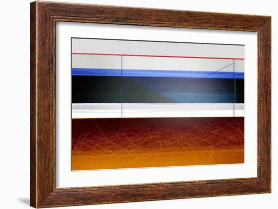 Abstract Blue and Bright Brown-NaxArt-Framed Art Print