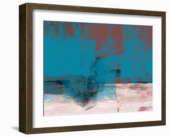 Abstract Blue and Brown I-Alma Levine-Framed Art Print