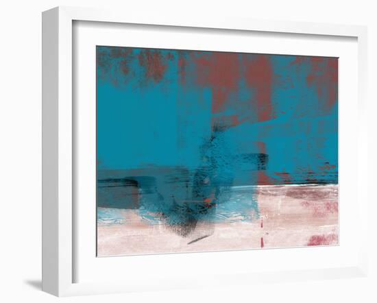 Abstract Blue and Brown I-Alma Levine-Framed Art Print