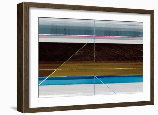 Abstract Blue and Brown Lines-NaxArt-Framed Art Print