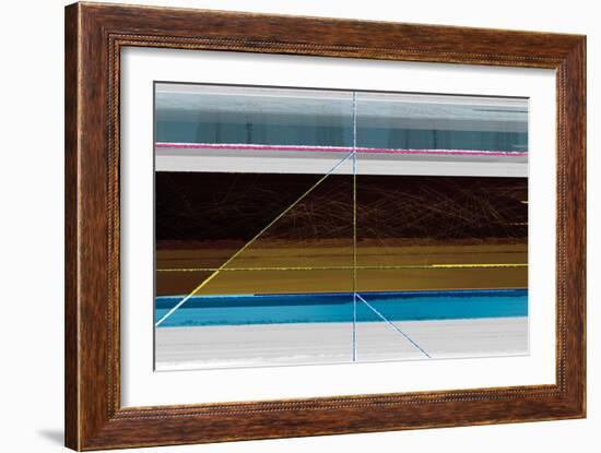 Abstract Blue and Brown Lines-NaxArt-Framed Art Print