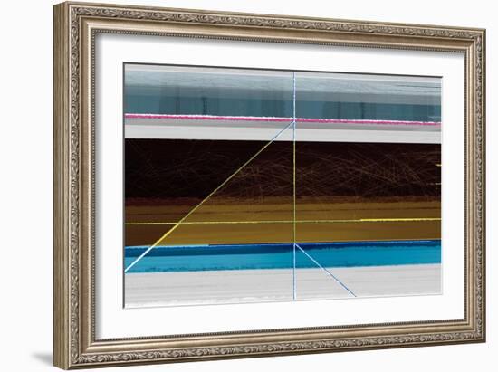 Abstract Blue and Brown Lines-NaxArt-Framed Art Print