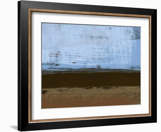 Abstract Blue and Brown-Alma Levine-Framed Art Print